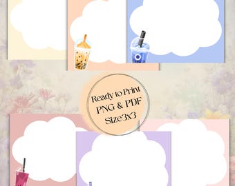 Notepad Boba Bundle,Boba notepad,memopad, to do list, memo sheet,template,printable notepad, cute notepad,Personal Gift and Commercial Use