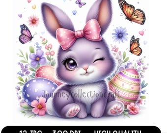 Paashaas JPG Set van 12, schattige konijntjes clipart konijntjes png Floral Bunny clipart paashaas png schattige konijntjes png Pasen clipart taart konijntje