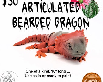 Dragón barbudo articulado impreso en 3D