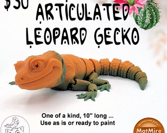 Gecko leopardo articulado impreso en 3D