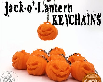 3D Printed Jack-o'-Lantern Keychains