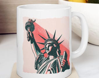 Feministische Becher, lustiges Freiheitsstatuen widerstehen Becher, lustiges politsches Geschenk für freiheitliche Gleichheit, lustiges politisches Geschenk für sie