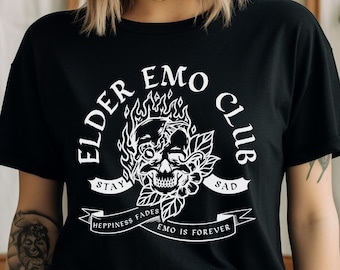 Elder Emo Club Unisex Tshirt XS-5XL / It Was Never a Phase Shirt Emo Gift Emo is Not Dead Emo Clothing Scene Shirt Alternative Graphic Tee