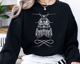 Moth Whimsigoth Sweatshirt, Fairy Grunge, Weirdcore, Pastel Goth, Alt Clothing