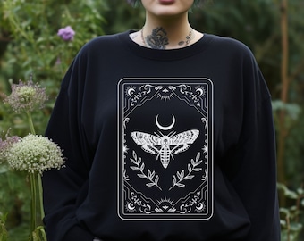 Deaths Head Moth Whimsigoth Tarot Bluza, Moth T Shirt, Pastel Goth