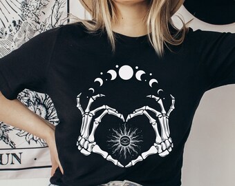 Skeleton Hand Gothic Sweatshirt, Creepy Cute Whimsigoth Boho Alternative Gothic Clothes, Witchy Clothes