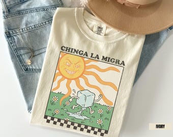 Camiseta Chinga La Migra, Abolir ICE, Pro Inmigración, Colores Cómodos®, Derechos Humanos, Antifascismo, Anti ICE, Regalo Divertido para Inmigrantes