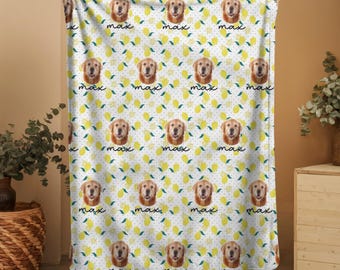 Benutzerdefinierte Haustier Foto-Decke, personalisierte Haustier Gesicht Portrait Bild Decke mit Haustierfoto, Hund Katze Mutter Bild Decke Haustier Foto niedliches Geschenk