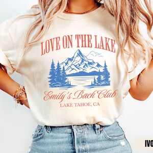Lake Bachelorette Shirt, Love On The Lake Comfort Colors Custom Camp Bach Party Shirts, Camping Girls Trip Bridal Gifts, Hiking Bach Tees