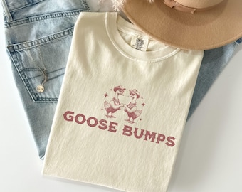Silly Goose Shirt, Goose Bumps Western Silly Goose On the Loose Retro Meme Tshirt, Goose Gift For Animal Lover, Comfort Colors® Goose Tee