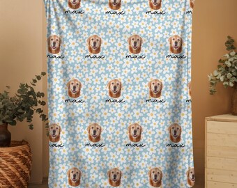Benutzerdefinierte Haustier Foto-Decke, personalisierte Haustier Gesicht Portrait Bild Decke mit Haustierfoto, Hund Katze Mutter Bild Decke Haustier Foto niedliches Geschenk