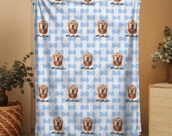 Benutzerdefinierte Haustier Foto-Decke, personalisierte Haustier Gesicht Portrait Bild Decke mit Haustierfoto, Hund Katze Mutter Bild Decke Haustier Foto niedliches Geschenk