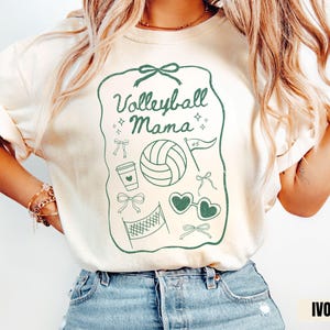 Custom Volleyball Mom Shirt, Comfort Colors® Personalized Volleyball Mama T-shirt With Jersey Number, Volleyball Team Mama Tshirt Gift