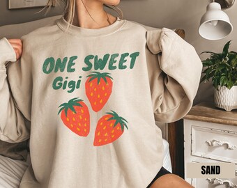 Gigi Sweatshirt, Strawberry Gigi Sweater, Gigi Gifts From Grandkids, Gigi Gift Items, Grandma Farmers Market Sweatshirt, Grammy Sweater Gift