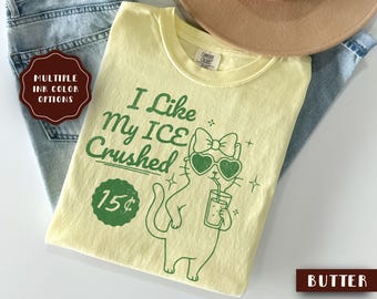 Camiseta "Me gusta mi ICE aplastado", camiseta "Abolir ICE", "Pro Inmigración", "Colores cómodos®", derechos humanos, antifascismo, antiICE, regalo divertido para inmigrantes.