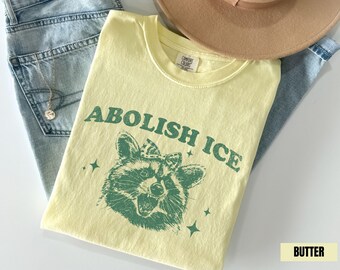 Camiseta "Abolir el Hielo: Ningún ser humano es ilegal" Comfort Colors®, camiseta política "Acabar con el Hielo", camiseta pro-inmigrante, camiseta DACA, camiseta de justicia social