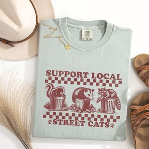 Support Local Street Cats Shirt, Funny Possum Raccoon Skunk Comfort Colors Meme T Shirt, Cute Racoon Opossum Tee, Possum Gifts, Raccoon Gift