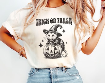 Opossum Shirt, Halloween Comfort Colors® Retro Possum T-Shirt, lustiges Tierliebhaber Geschenk, Vintage Herbst Rundhals Opossum Tshirt, süße Tiergeschenke