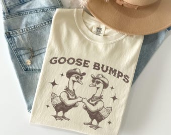 Silly Goose Shirt, Goose Bumps Western Silly Goose On the Loose Retro Meme Tshirt, Goose Gift For Animal Lover, Comfort Colors® Goose Tee
