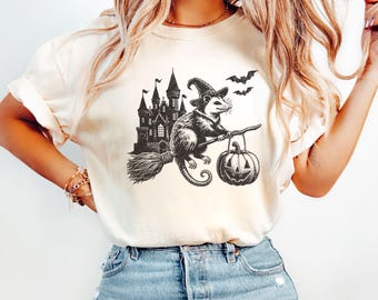 Opossum Shirt, Halloween Comfort Colors® Retro Possum T-Shirt, lustiges Tierliebhaber Geschenk, Vintage Herbst Rundhals Opossum Tshirt, süße Tiergeschenke