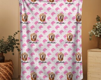 Benutzerdefinierte Haustier Foto-Decke, personalisierte Haustier Gesicht Portrait Bild Decke mit Haustierfoto, Hund Katze Mutter Bild Decke Haustier Foto niedliches Geschenk