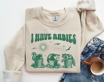 Ho la rabbia, felpa con cappuccio, divertente procione opossum meme inappropriato maglione retrò meme, regali procione, regalo per amanti degli opossum, maglione puzzola
