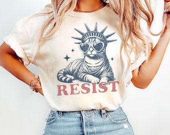 widerstehen Shirt Freiheitsstatue Tshirt, widerstehen T-Shirt Frauen, widerstehen Tshirt für feministisches Geschenk, widerstehen T-Shirt, widerstehen T-Shirt für feministisches Shirt