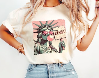 Resist Shirt Statue of Liberty Tshirt, Resist T Shirt Women, Resist Tshirt for Feminist Gift, Resist T-Shirt, Resist Tee for Feminist Shirt