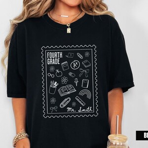Custom Fourth Grade Teacher Shirt, Back To School 4th Grade Elementary School Gift, Retro Teacher Appreciation Comfort Colors® Tshirt