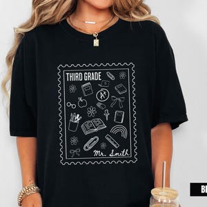 Custom Third Grade Teacher Shirt, Back To School Cute 3rd Grade Teacher Tee, Grade Level Teacher Appreciation TShirt, Elementary School Gift