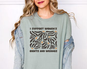 Feminine Rage Womens Rights Retro Floral Tee, Comfort Colors® Smash The Patriarchy Shirt, Feminist Girl Power Equality, Feminist Gift