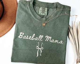 Camiseta de béisbol para mamá, camiseta de cuello redondo con colores cómodos para mamá, regalo para mamá, camisetas de béisbol, camisetas para el Día de la Madre