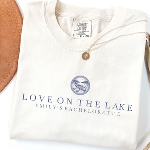Lake Bachelorette Shirt, Love On The Lake Comfort Colors Custom Camp Bach Party Shirts, Camping Girls Trip Bridal Gifts, Hiking Bach Tees