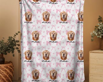 Benutzerdefinierte Haustier Foto-Decke, personalisierte Haustier Gesicht Portrait Bild Decke mit Haustierfoto, Hund Katze Mutter Bild Decke Haustier Foto niedliches Geschenk