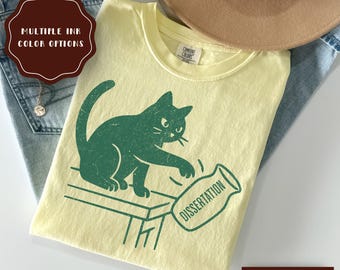 Camiseta personalizada de gato para graduación de doctorado, divertida camiseta de doctorado, regalo unisex para doctorandos, regalo para estudiantes de doctorado.