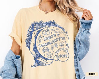 Mermaid  Bachelorette Shirt, Brides Last Splash Comfort Colors® Beach Wedding Custom Bachelorette Party Tees, Bridal Shower Gifts