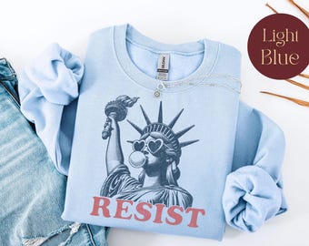 Camiseta Resist, Moletom com a Estátua da Liberdade, Suéter Resist, Suéter Resist Anti Trump para Presente Feminista, Camiseta Resist, Moletom Feminista
