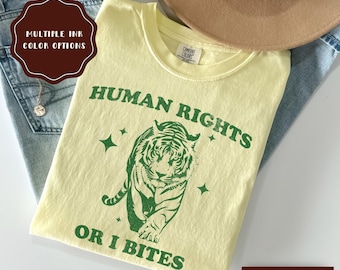Shirt mensenrechten, shirt Comfort Colors® feministische liberale gelijkheid, grote fan van mensenrechtencadeau voor activist, retro progressief T-shirt
