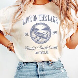 Lake Bachelorette Shirt, Love On The Lake Comfort Colors Custom Camp Bach Party Shirts, Camping Girls Trip Bridal Gifts, Hiking Bach Tees