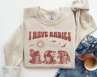 Ho la rabbia, felpa con cappuccio, divertente procione opossum meme inappropriato maglione retrò meme, regali procione, regalo per amanti degli opossum, maglione puzzola