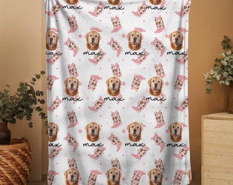 Benutzerdefinierte Haustier Foto-Decke, personalisierte Haustier Gesicht Portrait Bild Decke mit Haustierfoto, Hund Katze Mutter Bild Decke Haustier Foto niedliches Geschenk