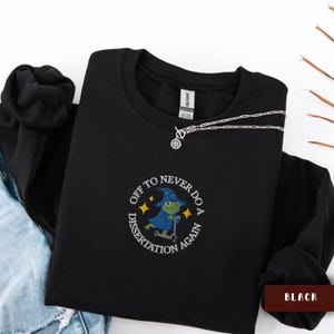 Broderad doktorand-examensgroda-tröja, doktorand-överlevandetröja, doktorandpresent, doktorand-examenspresent