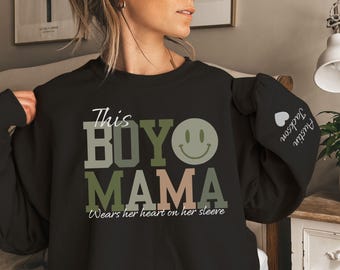 Sudadera personalizada para mamá, suéter bordado con nombres de niños en la manga, sudadera para mamá, regalo para el Día de la Madre, regalos para mamá.