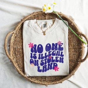 No One Is Illegal On Stolen Land Shirt, Immigration Shirt, Anti Racism Shirt, Activist Protest Shirt, Comfort Colors® Shirt, Mental Health