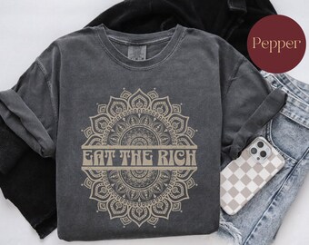 Eat the Rich Shirt, Minimalist Retro Liberal Equality Eat The Rich Socialist Leftist Comfort Colors® Shirts, Tax The Rich Protest Tshirt