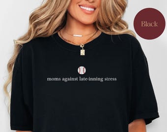 Camiseta de béisbol para mamá, camiseta de cuello redondo con colores cómodos para mamá, regalo para mamá, camisetas de béisbol, camisetas para el Día de la Madre