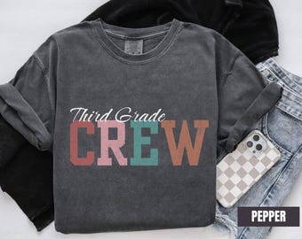 Third Grade Crew Teacher Shirt, Back To School 3rd Grade Teacher Group Tee, Grade Level Teacher Appreciation TShirt, Elementary School Gift