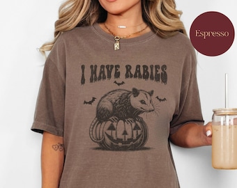 Opossum Shirt, Halloween Comfort Colors® Retro Possum T-Shirt, lustiges Tierliebhaber Geschenk, Vintage Herbst Rundhals Opossum Tshirt, süße Tiergeschenke