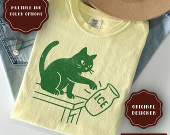 Anti ICE Pro Immigration Shirt, , Abolish ICE Funny Cat Political Tee, Human Rights Civil Rights Equality Tee, Immigration Protest Tshirt