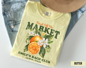 Fresh Off The Market Custom Bachelorette Shirt, She's Off The Market Theme Bachelorette Party Comfort Colors Bridal Shower Group Tees